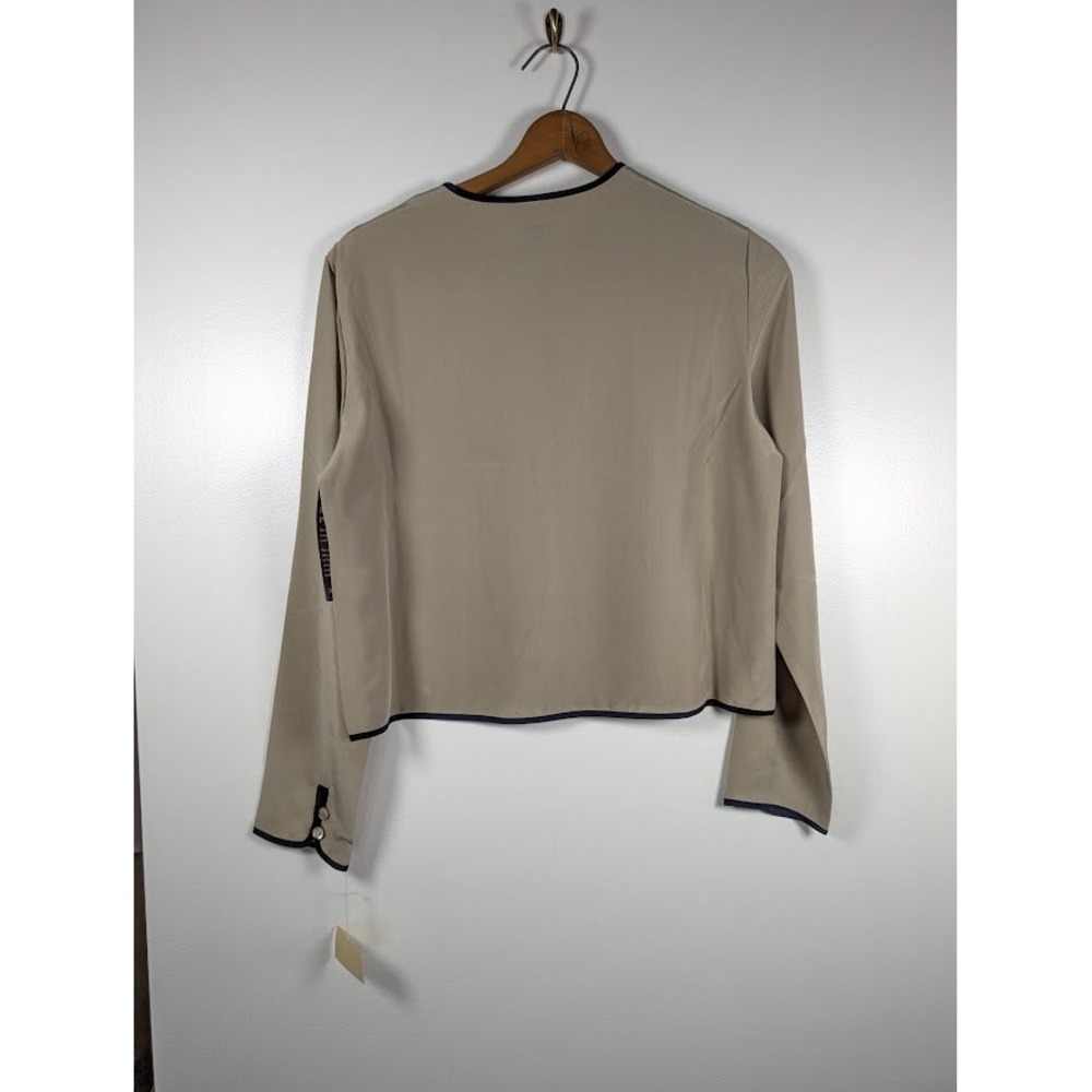 Vtg 90s Anne Klein II‎ Top Size 10 100% Silk Minimalist Office Lightweight NEW - Picture 3 of 8